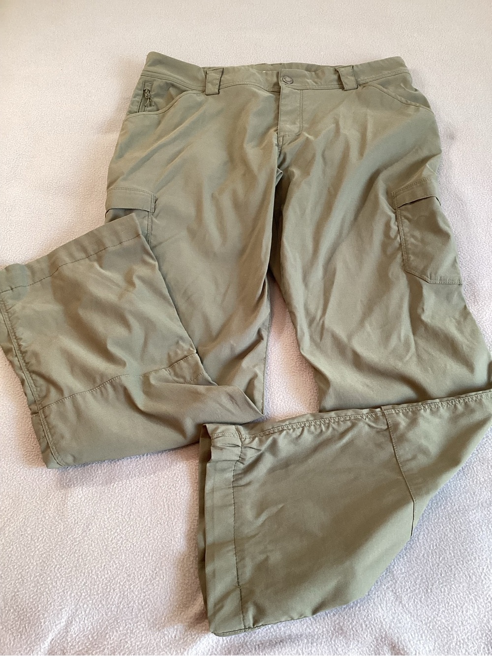 Duluth Trading Dry On The Fly Cargo Pants Womens 14 35x29 Bootcut Green Hiking